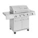 Larger 4-Burner Propane Gas Grill Stainless Steel Heavy-Duty Cabinet Style with LED Controls & Side Burner