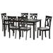 Sylvia Modern Grey Fabric and Dark Brown Finished Wood 7-Piece Dining Set