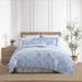 Laura Ashley Quartet Blue Ruffled Reversible Quilt Set