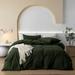 Cotton Duvet Cover Set Comfy Simple Style Soft Breathable Textured Durable Linen Feel Bedding for All Seasons