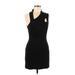 Karen Millen Cocktail Dress - Bodycon: Black Solid Dresses - New - Women's Size 6