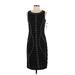 Chetta B Casual Dress - Bodycon: Black Tweed Dresses - New - Women's Size 4