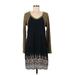 Suzanne Betro Casual Dress: Green Print Dresses - Women's Size Medium