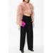 ‘Adda’ Cropped Fur Jacket - Pink - Cult Gaia Jackets