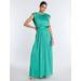 Women's Gwendolyn Cape Gown in Winter Green / 10 | BCBGMAXAZRIA