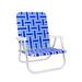 Lawn Chair USA Blue and White Stripe Beach Chair - Blue