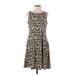 Zesica Casual Dress - A-Line: Tan Leopard Print Dresses - Women's Size Small