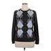 Croft & Barrow Cardigan Sweater: Black Argyle Sweaters & Sweatshirts - Women's Size X-Large