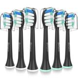 Replacement Toothbrush Heads for DNF2 Philips Sonicare Replacement Heads Head Compatible with Phillips Sonicare Electric Toothbrushes C2 for Philips Sonic Care Brush(All Snap-on) 6 Pack Black