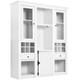 Buffet haute blanc vitrine rangement avec éclairage LED