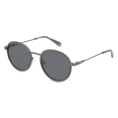 Polaroid PLD 4173/G/S/X Unisex-Sonnenbrille Vollrand Panto Edelstahl-Gestell, transparent