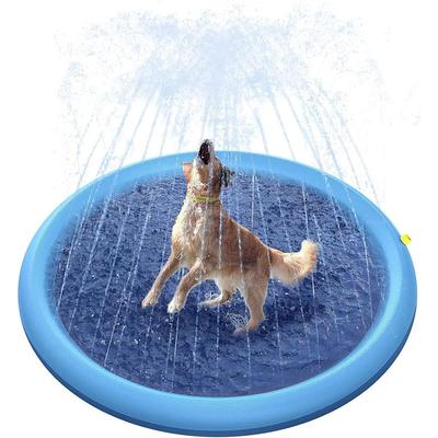 Splash Sprinkler Pad for Dogs Kids, Non-slip Large Splash Paddling Pool for Kids Inflatable Sprinkler Pad Thickened Water Pad Toys for Dogs Pets Children Yard Garden Party