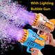 Bubble Electric Automatic Bubble Blowing Rocket Artillery Bubble Machine, Children's Portable Outdoor Party Toy Led Light Toy (excluding Bubble Liquid And Battery) Halloween Christmas Gift
