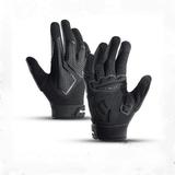 Breathable Mountain Bike Gloves Men Women Anti-Slip Comfortable for Road Bicycle Fitness Gym Ridding Hiking Climbing-Black(S)