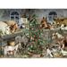 Bits and Pieces - YPF5 500 Piece Jigsaw Puzzle for Adults 18 x 24 - Christmas in The Barn - 500 pc Glitter Animal Holiday Winter Tree Horse Cow Jigsaw by Artist Barbara Behr