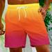 Dolkfu Short for Mens under 10 Dollars Drawstring Ombre Beach Shorts Mens Bike Shorts Plus Size L