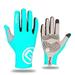 Cycling Gloves for Men Or Women Breathable Full Finger Gel Padded Bicycle Gloves-Blue(M)