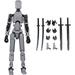 Barsme Titan 13 Action Figure Set of 9 T13 Action Figure 27D Printed Action Figures Movable Multi-jointed Figure Toys Stick Bot Articulated Robot Dummy Action Figures Toys Gifts for Him Boys Friend