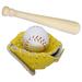 1 Set Dollhouse Accessories Miniatures Sports Baseball Bat Glove And Ball Playset Dollhouse Decor WUNNO