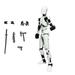 Barsme Titan 13 Action Figure Set of 9 T13 Action Figure 17D Printed Action Figures Movable Multi-jointed Figure Toys Stick Bot Articulated Robot Dummy Action Figures Toys Gifts for Him Boys Friend