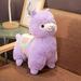 Camel Plush Animal Plush Bow Alpaca Toy Cute Cotton Animal Plush Animal Cushion Plush Doll Baby Gift Cute Dollï¼ˆpurpleï¼‰