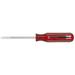 R181 Chrome Vanadium Steel Slotted Round Blade Pocket Clip Screwdriver Red Handle 1/8 Head 2 Blade Length 4-1/4 Overall Length