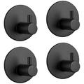 Kpamnxio Clearance Home Textile Black Style Stainless Hole 4Pcs Hook Home Steel Decoration Bathroom Products Bathroom Products Black