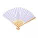 S SERENABLE 3xHandheld Folded Fan Paper Folding Fan for Kids Drawing Handmade Bamboo Hand Held Fan White Paper Hand Fan for Wedding Wall DIY Decor White 4 Pcs