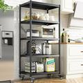 REIBII Storage Shelves with Wheels 5-Tier Adjustable Metal Shelves for Storage Metal Shelving Units and Storage Rack Heavy Duty Garage Storage Shelves Load 1158LBS 65.5 H * 31.5 W * 15.5 D