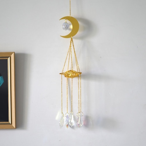 Buntes Leben des Baumes, Sonnenfänger, Traumfänger mit buntem Kristall, handgefertigtes Geschenk, Wandbehang, Dekor, Kunst, Windspiel, Autoanhänger zum Aufhängen Image