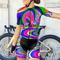 Damen Radtrikot mit Radhose fahrradbekleidung Kurzarm MTB Mountain Rennrad Violett Rosa Blau Graphic Fahhrad Atmungsaktiv Schnelltrocknend Spandex Sport Graphic Bekleidung