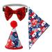 1 Set of Independence Day Pet Outfit Dogs Cats Triangle Bib Hat Bow Set Pet Party Consume