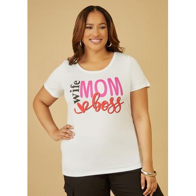 Plus Size Wife Mom Boss Graphic Tee