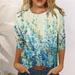 WQJNWEQ Clearance Tops Women Print Long Sleeve Loose Blouse Casual Tee Shirts Tunic