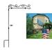 Garden Flag Stand Premium Garden Flag Holder Stand Pole with Anti-Wind Clip Black Metal 38 Hx15.7 W Weather Proof Paint for Outdoor Garden Lawn without Flag floor mounted