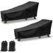 2 Pack Patio Chaise Lounge Cover Waterproof and UV Protection Durable Outdoor Back Patio Lounge Chair Cover FurnitureStack-Able Chairs Cover with Storage Bag Black