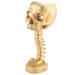 Resin Skull Planter & Spine Stand Set Polyresin Skulls Pot Halloween Decoration Retro Human Skull Head Flower Gold