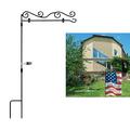 Garden Flag Stand Premium Garden Flag Pole Holder Black Metal Powder-Coated Weather-Proof Paint 37.8 H x 15.5 W for Outdoor Garden Lawn Without Flag floor mounted