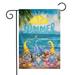 YANGHOME Hello Summer Gnome YPF5 Beach Hawaii Coastal Burlap Garden Porch Lawn Flag Farmhouse Decorations Mailbox Home Decor Welcome Sign 12x18 Inch Double Sided Nylon Linen Fabric