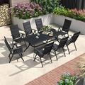 Oakmont 3 Pieces Patio Furniture Set Outdoor Wicker Conversation Set Modern Bistro Set Black Rattan Balcony Chair Sets with Coffee Table for Yard and Bistro(Grey)