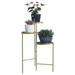 Tcbosik Tri-Tier Metal Plant Stander Multi-tier Planter Pot Holder Flower Stand for Living Room Balcony Garden Patio Golden