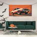 ZICANCN Banner Yard Signs Orange Sports Car Vintage Art Party Wall Decor for Indoor Outdoor Room Medium Size