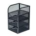 FNYOXU Office Storage & Organization Mesh Desk Supplies Organizer with 3 Drawer Office Desktop Organizers and Accessories Stationery Caddy Black