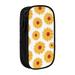 XMXY Large Capacity Pencil Case Thanksgiving Sunflower Floral Art Pencil Box Pouch with Compartments Portable Pencil Bags with Zipper for Teen Girl Black