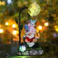 Harpi Solar Garden Lights - Garden Gnomes Statue Decor Resin Gnome Figurine with Colorful Gradent Solar LED Lights Outdoor Statues Garden Decor for Patio Yard Lawn Porch Gardening Gifts