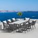 simple Outdoor Wicker Dining Set for 8 Handwoven Patio Table and 8 Chairs Patio Furniture Set with All-Weather Aluminum Frame and Cushion