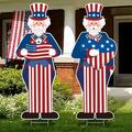 Capoda Large 4th YPF5 July Yard Sign 4th July Yard Decor Patriotic Yard Sign with H-Stand Plastic Garden Yard Sign for Independence Day USA 4th July Outdoor Garden Lawn Decoration 32.3x12.6 in