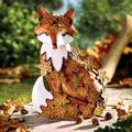 Gardlister Metal Garden Fox YPF5 Statues Outdoor Handcrafted Metal Fox Sculpture Draped in Fall Leaves for Patio Lawn Home Decor Garden Art Decoration Ornament Autumn Fox