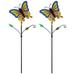 Aovdy Decorative Garden Stakes YPF5 Set 2 PCS Colorful Animals Stake Door Ornaments Metal Gardening Decor Art Decorations for Outside Yard Patio Lawn (Butterfly)