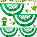 Irenare 4 Pcs St. YPF5 Patrick s Day Flag Ireland Fan Flag 3.5 x 1.6 ft Shamrock Bunting Burlap Flag Pleated Half Fan Flag with Grommet Patriotic Banner Flag for Indoor Outdoor Decorations